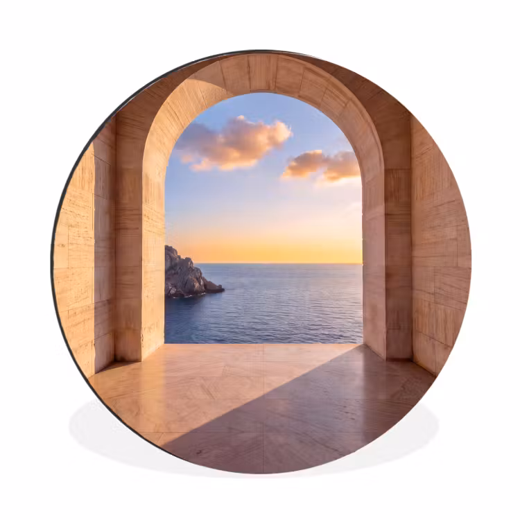 Alu-Dibond-Bild Rund - Meer – Landschaft – Abend — 1