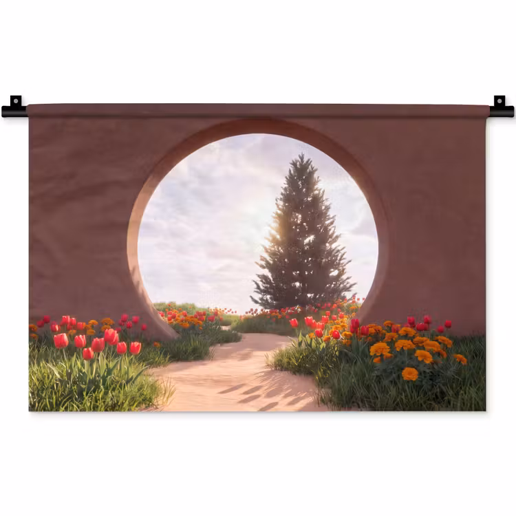 Wandteppich - Weg – Blumen – Natur — 1
