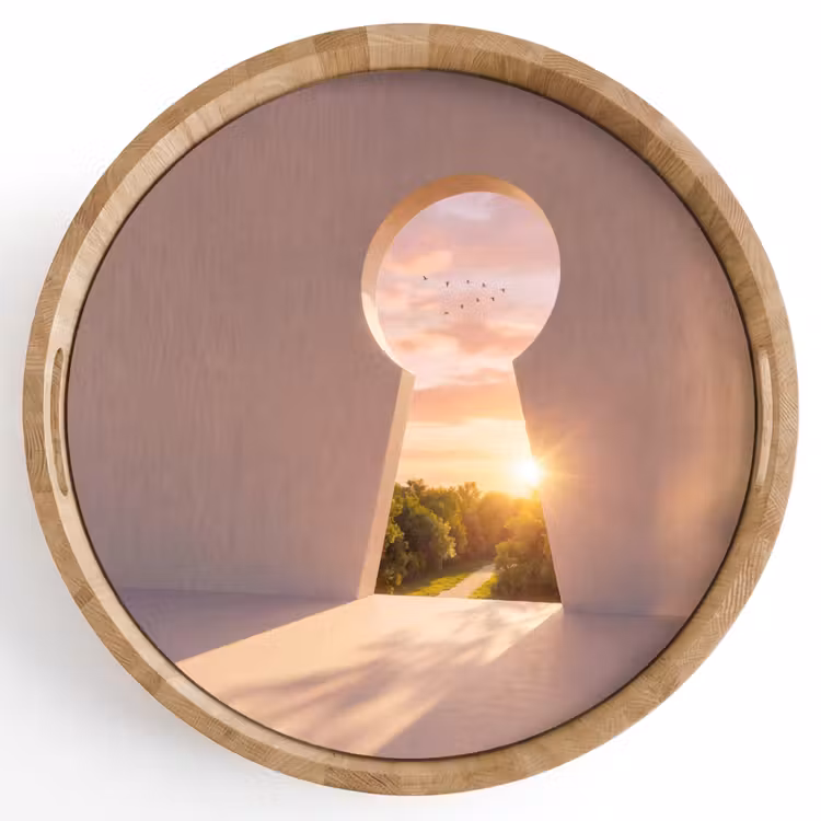 Tablett - Schlüsselloch – Natur – Sonne — 1