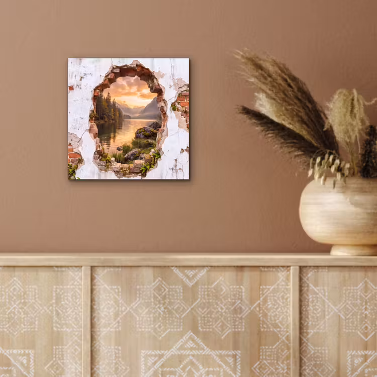 Alu-Dibond-Bild - Mauer – Landschaft – Natur — 5