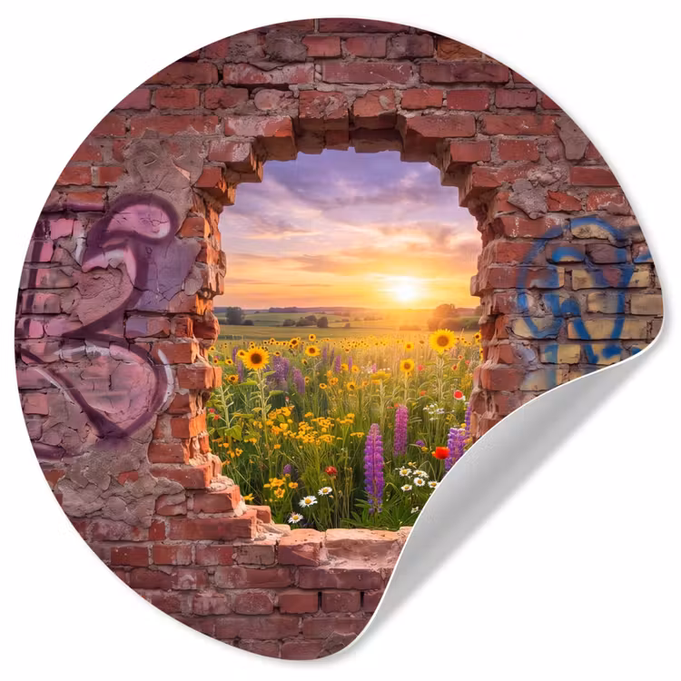 Runde Tapete - Blumen – Feld – Natur — 1