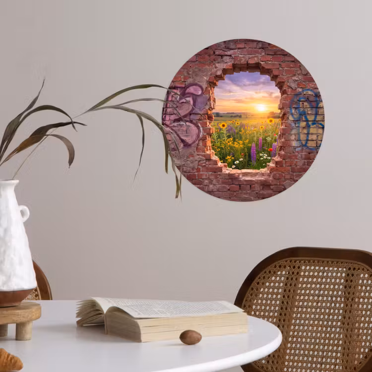 Runde Tapete - Blumen – Feld – Natur — 4