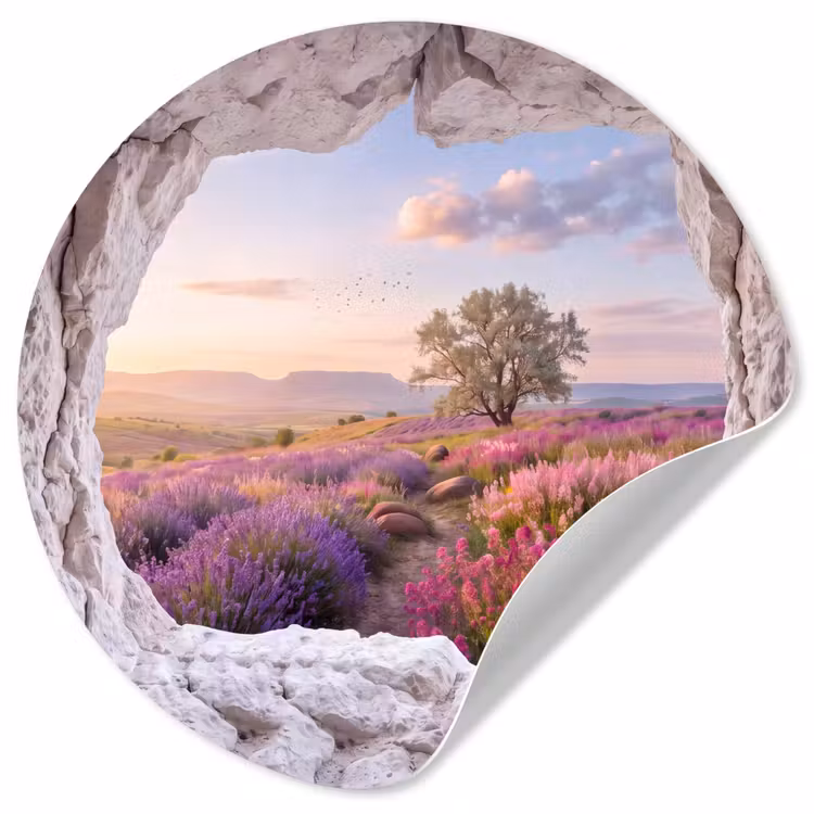 Runde Tapete - Blumen – Weg – Natur — 1