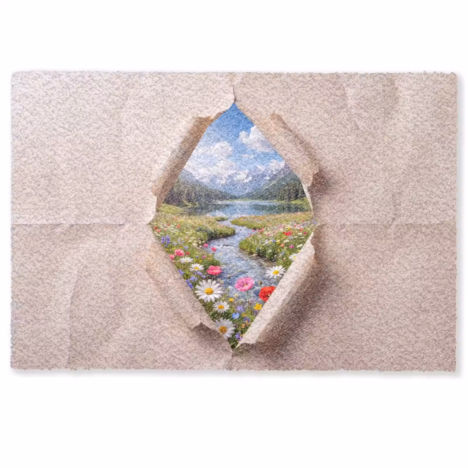 Fußmatte - Blumen – Fluss – Landschaft — 1