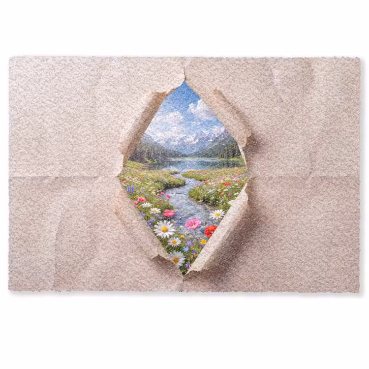 Fußmatte - Blumen – Fluss – Landschaft — 1