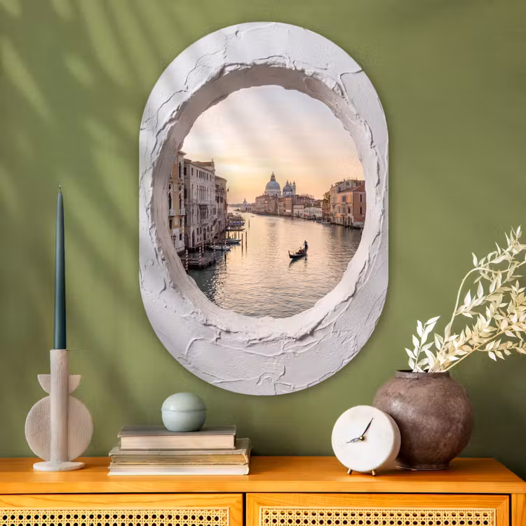 Glasbild Oval - Gondel – Kanal – Venedig — 2
