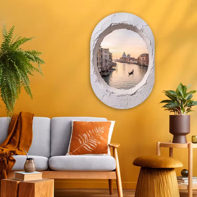 Glasbild Oval - Gondel – Kanal – Venedig — 3
