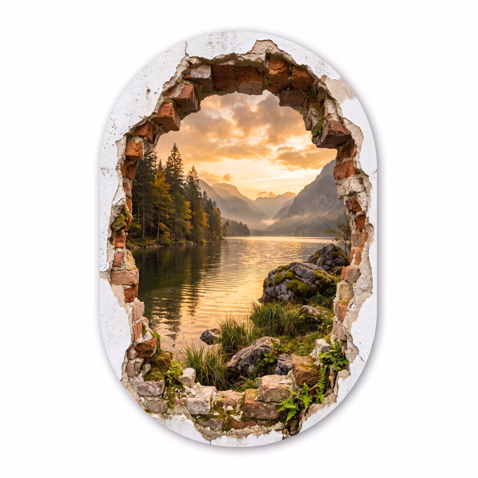 Forexbild Oval - Mauer – Landschaft – Natur — 1