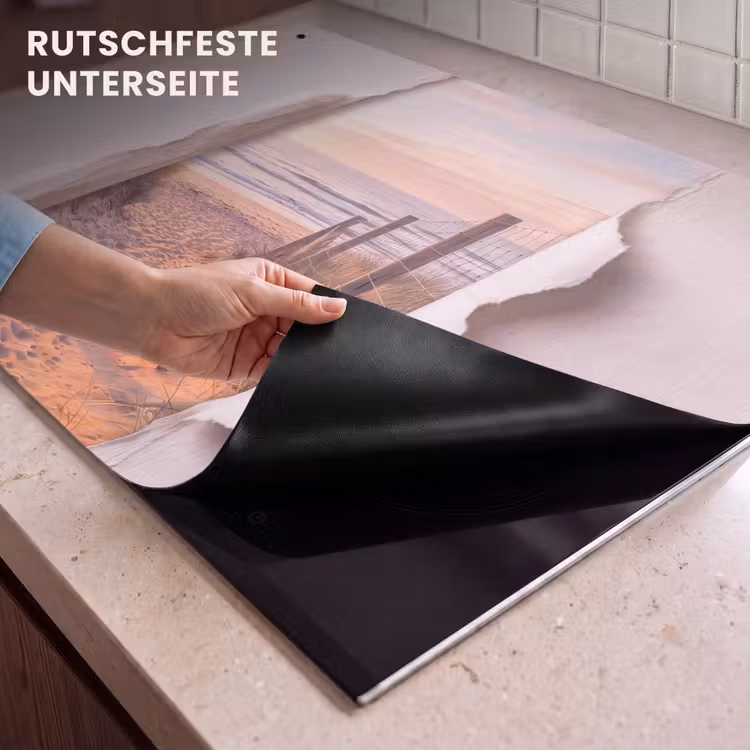2-in-1 Herdabdeckplatte & Spritzschutz - Düne – Weg – Küste — 4