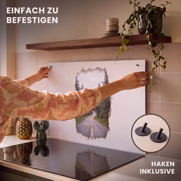 2-in-1 Herdabdeckplatte & Spritzschutz - Straße – Wald – Natur — 7