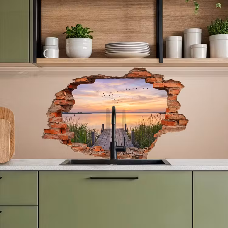 Küchenrückwand - Mauer – Landschaft – Illusion — 8