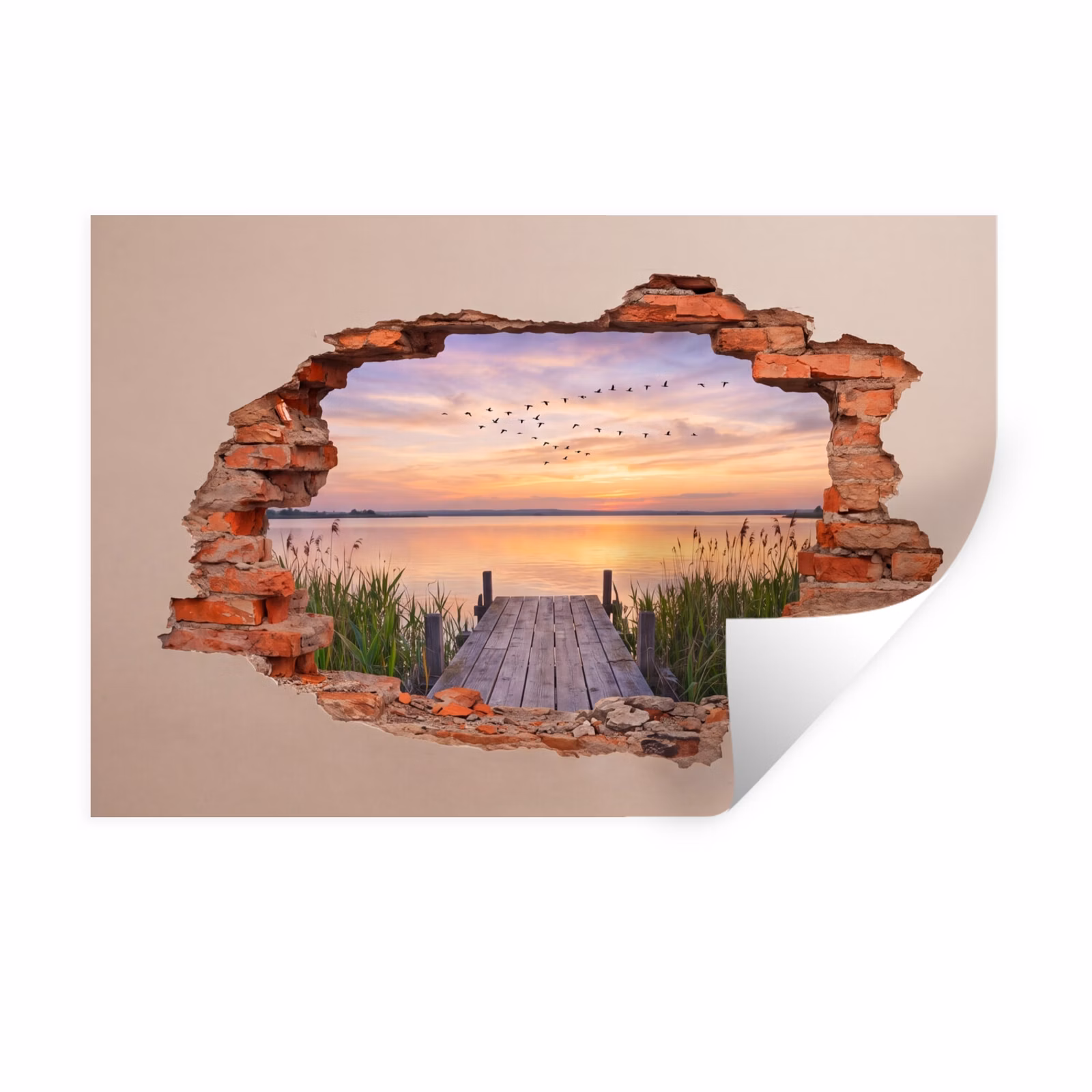 Wandtattoo – Mauer – Landschaft – Illusion — 1