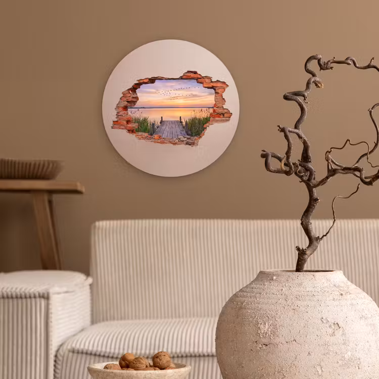 Forexbild Rund - Mauer – Landschaft – Illusion — 2