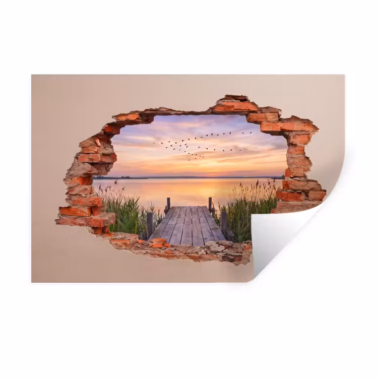 Wandtattoo – Mauer – Landschaft – Illusion — 1