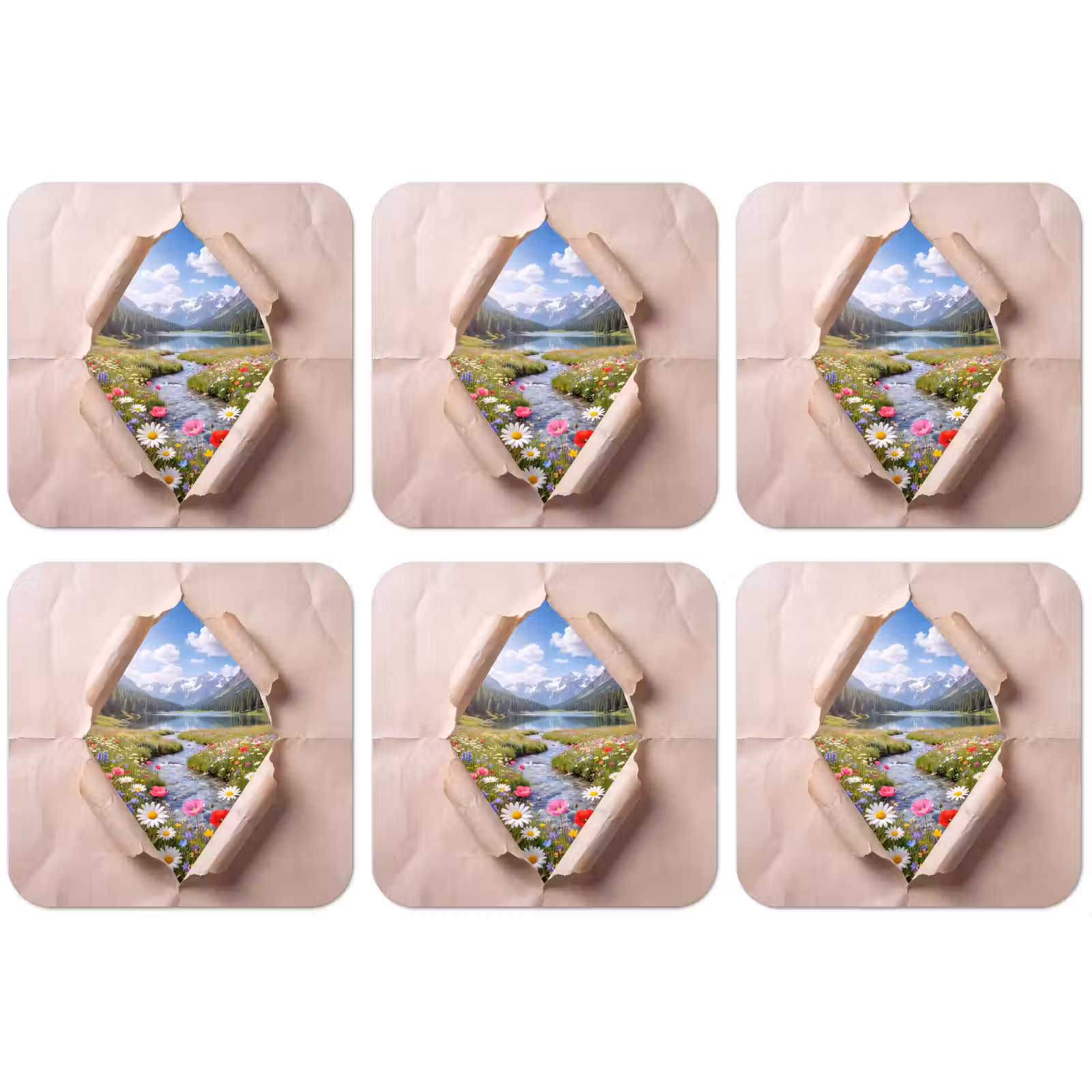 Untersetzer - Blumen – Fluss – Landschaft — 1