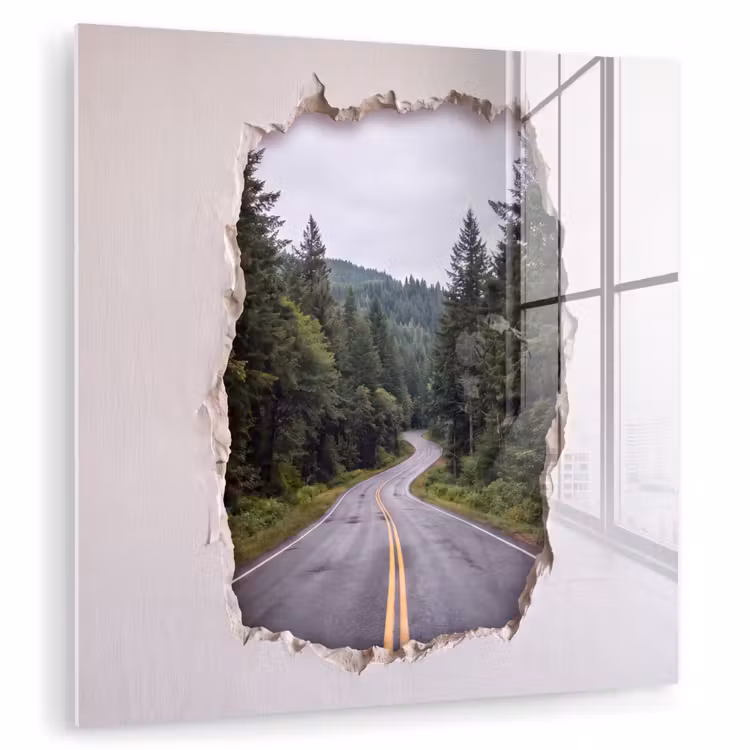 Glasbild - Straße – Wald – Natur — 1
