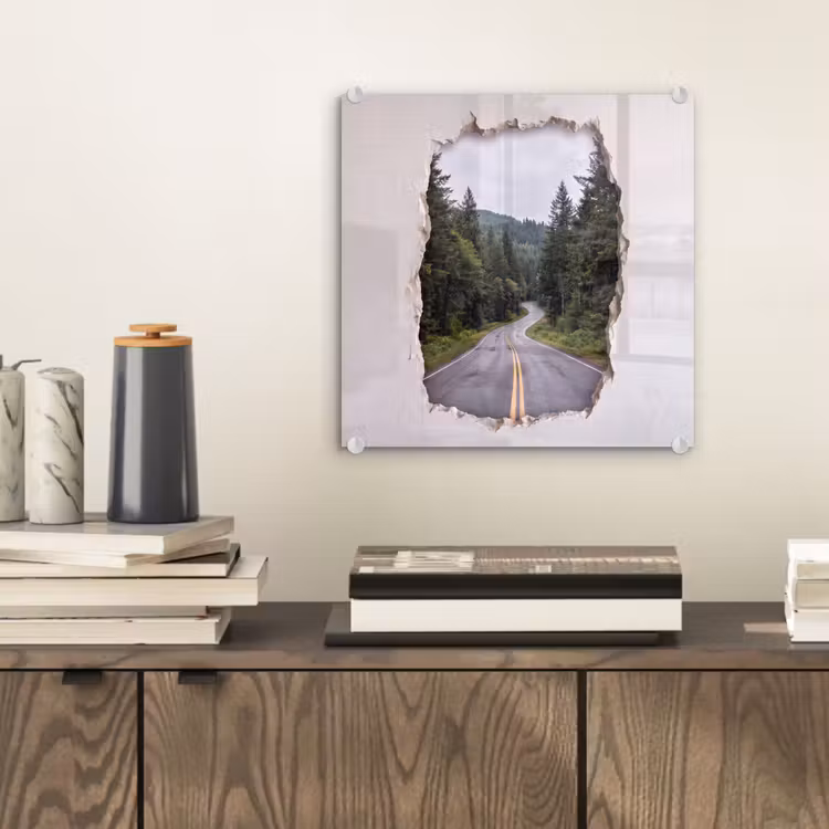 Glasbild - Straße – Wald – Natur — 2