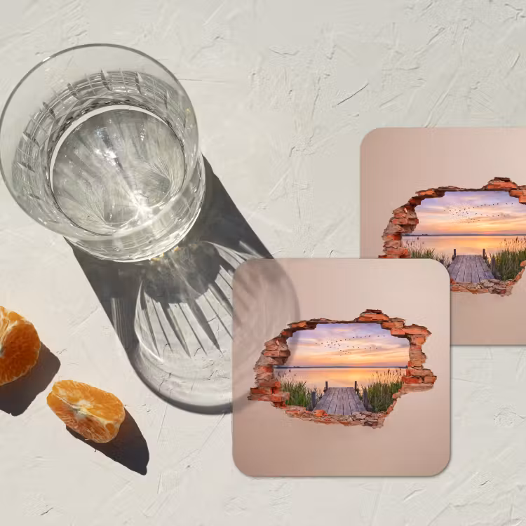 Untersetzer​ - Mauer – Landschaft – Illusion — 2