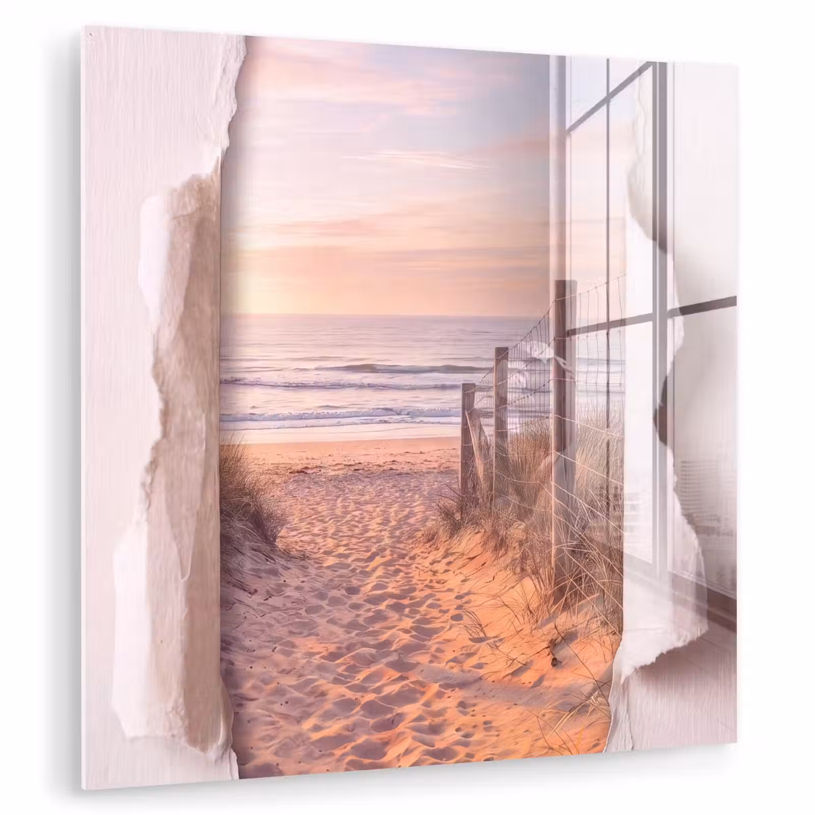 Glasbild - Düne – Weg – Küste — 1