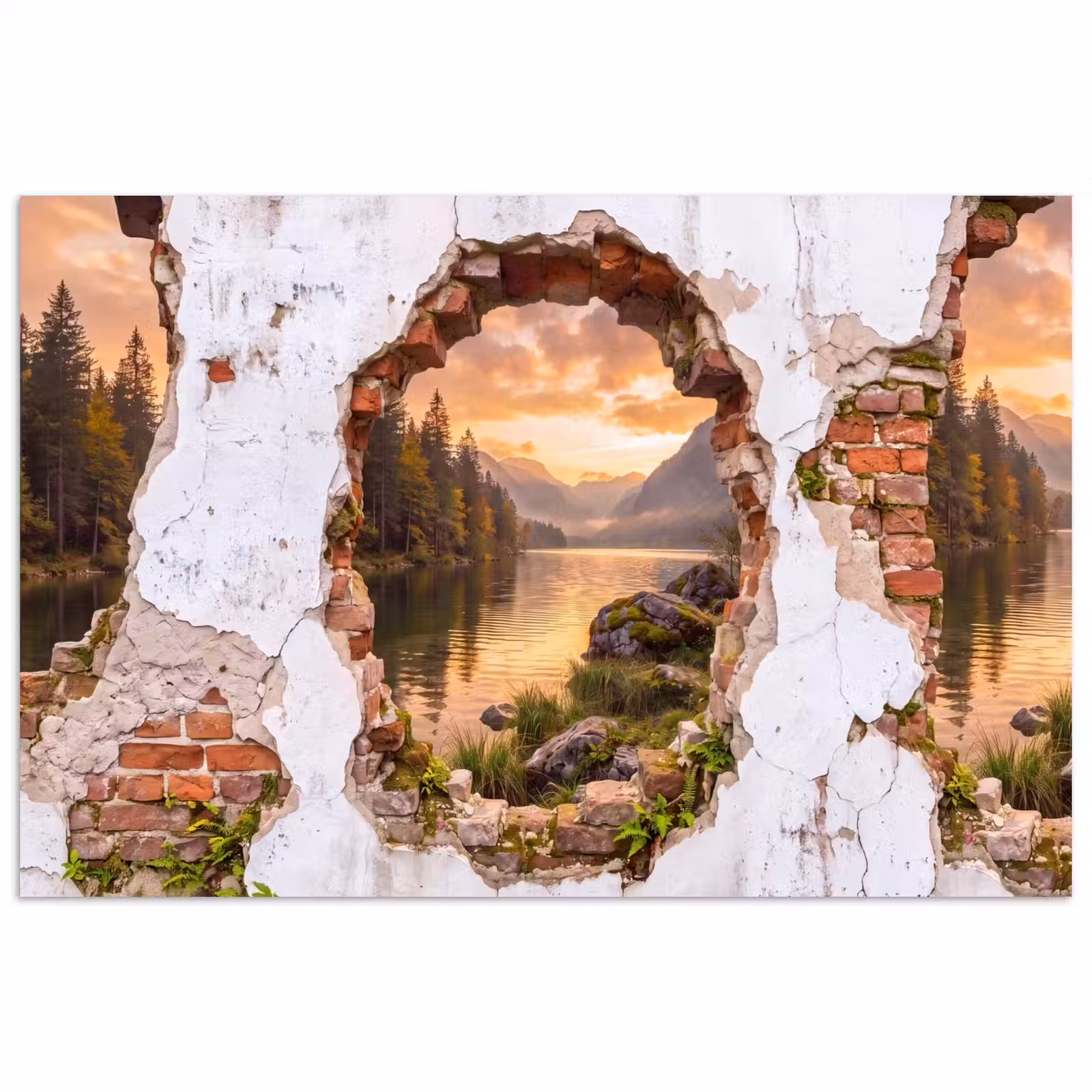 Poster - Mauer – Landschaft – Natur — 1