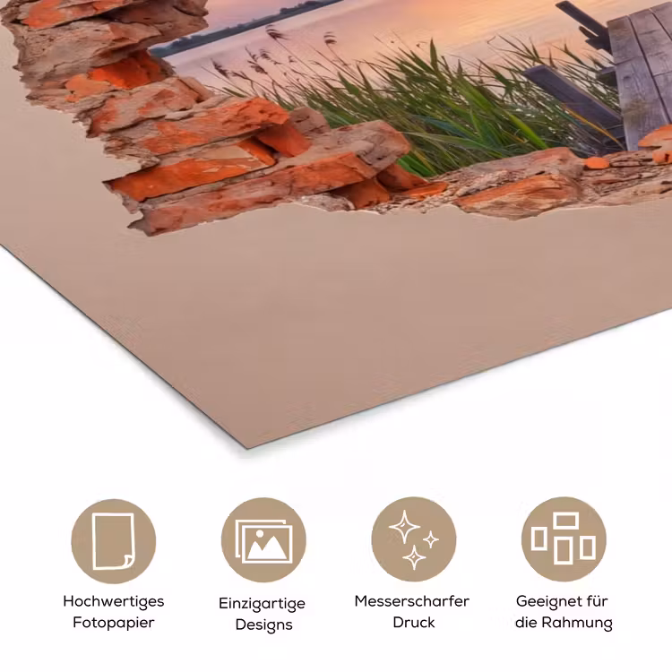 Poster - Mauer – Landschaft – Illusion — 5