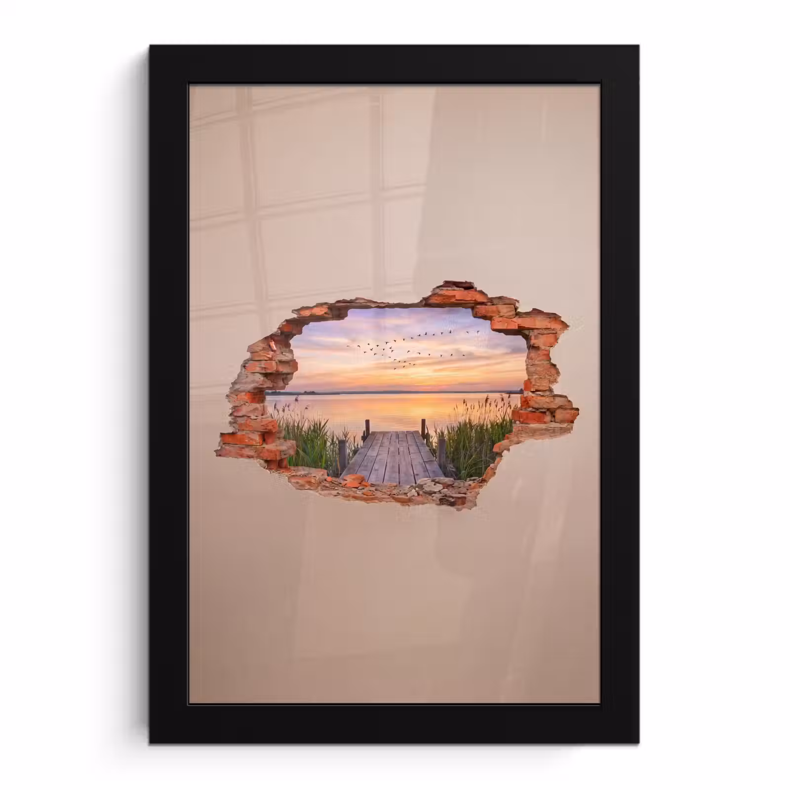 Bilder mit Rahmen - Mauer – Landschaft – Illusion — 1