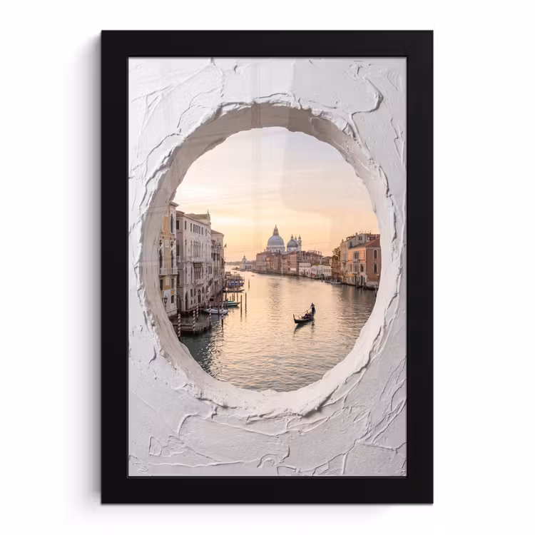Bilder mit Rahmen - Gondel – Kanal – Venedig — 1