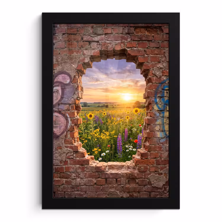 Bilder mit Rahmen - Blumen – Feld – Natur — 1