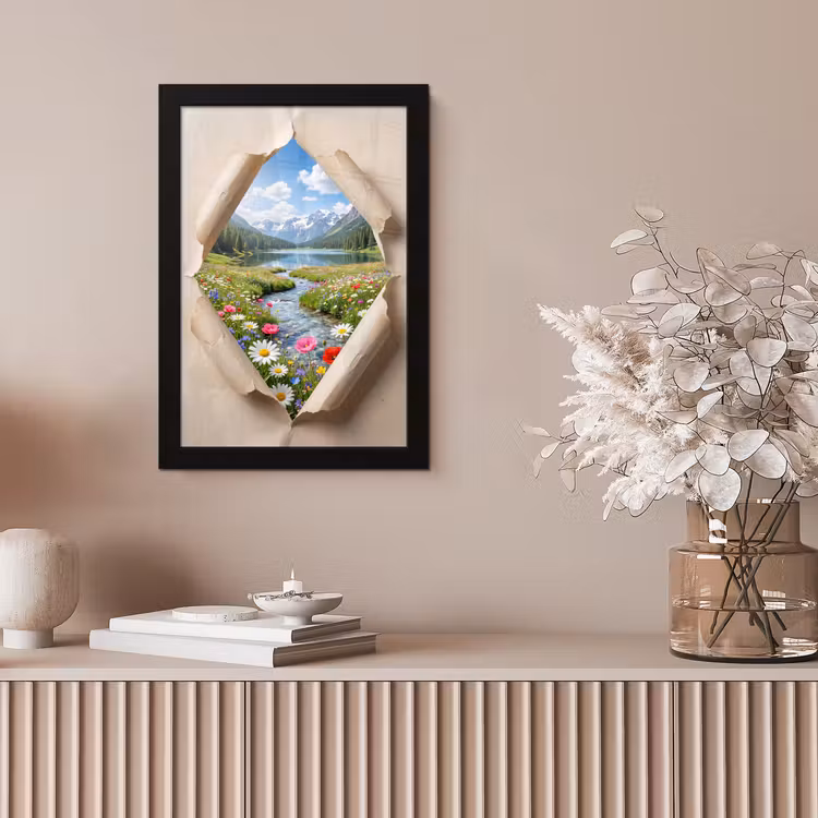 Bilder mit Rahmen - Blumen – Fluss – Landschaft — 4