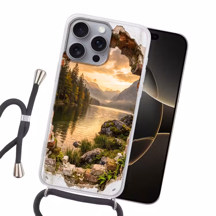 Handyhülle mit Band - Mauer – Landschaft – Natur — 5
