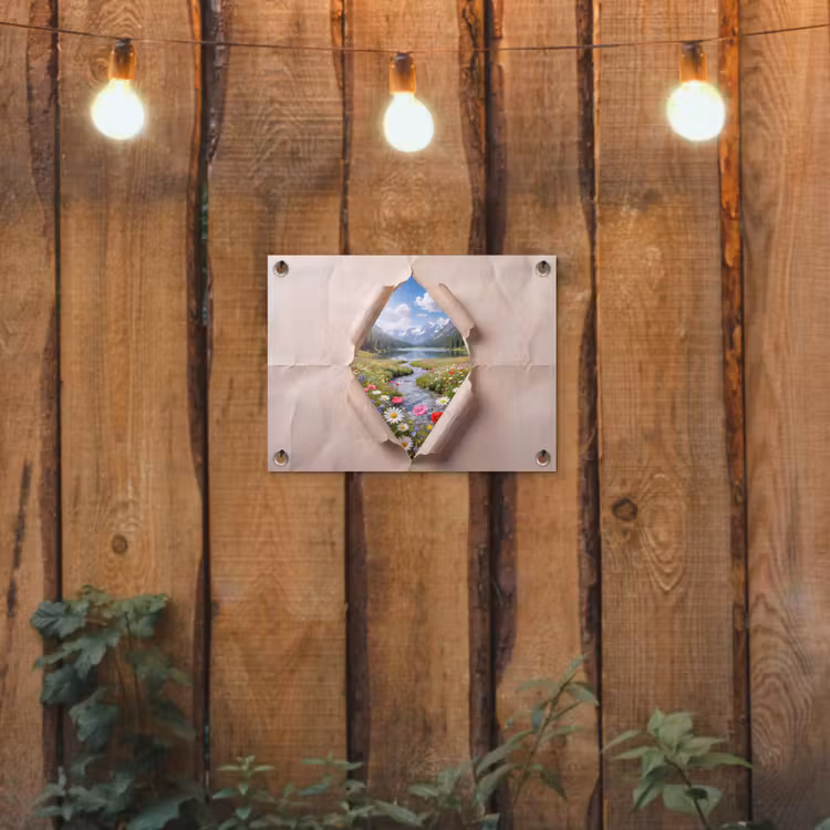 Gartenposter - Blumen – Fluss – Landschaft — 2