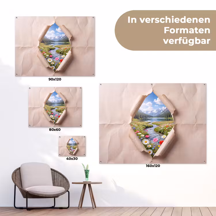 Gartenposter - Blumen – Fluss – Landschaft — 6