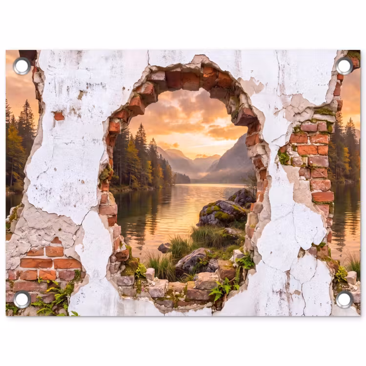 Gartenposter - Mauer – Landschaft – Natur — 1