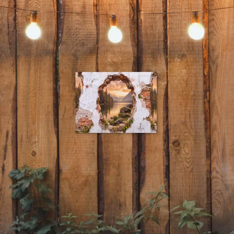 Gartenposter - Mauer – Landschaft – Natur — 2