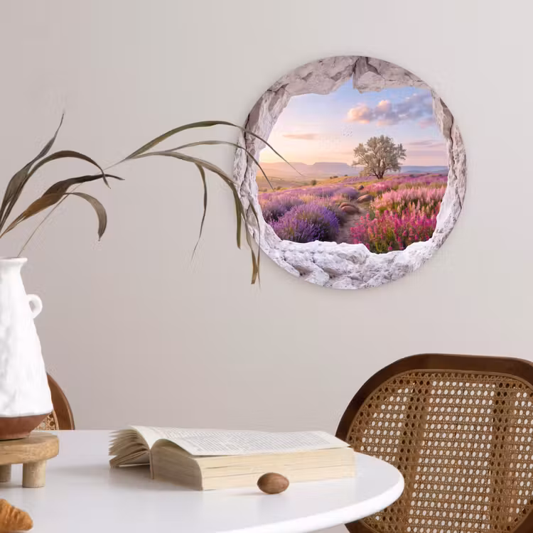 Glasbild Rund - Blumen – Weg – Natur — 4