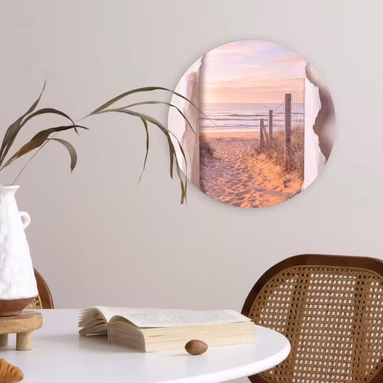 Glasbild Rund - Düne – Weg – Küste — 4