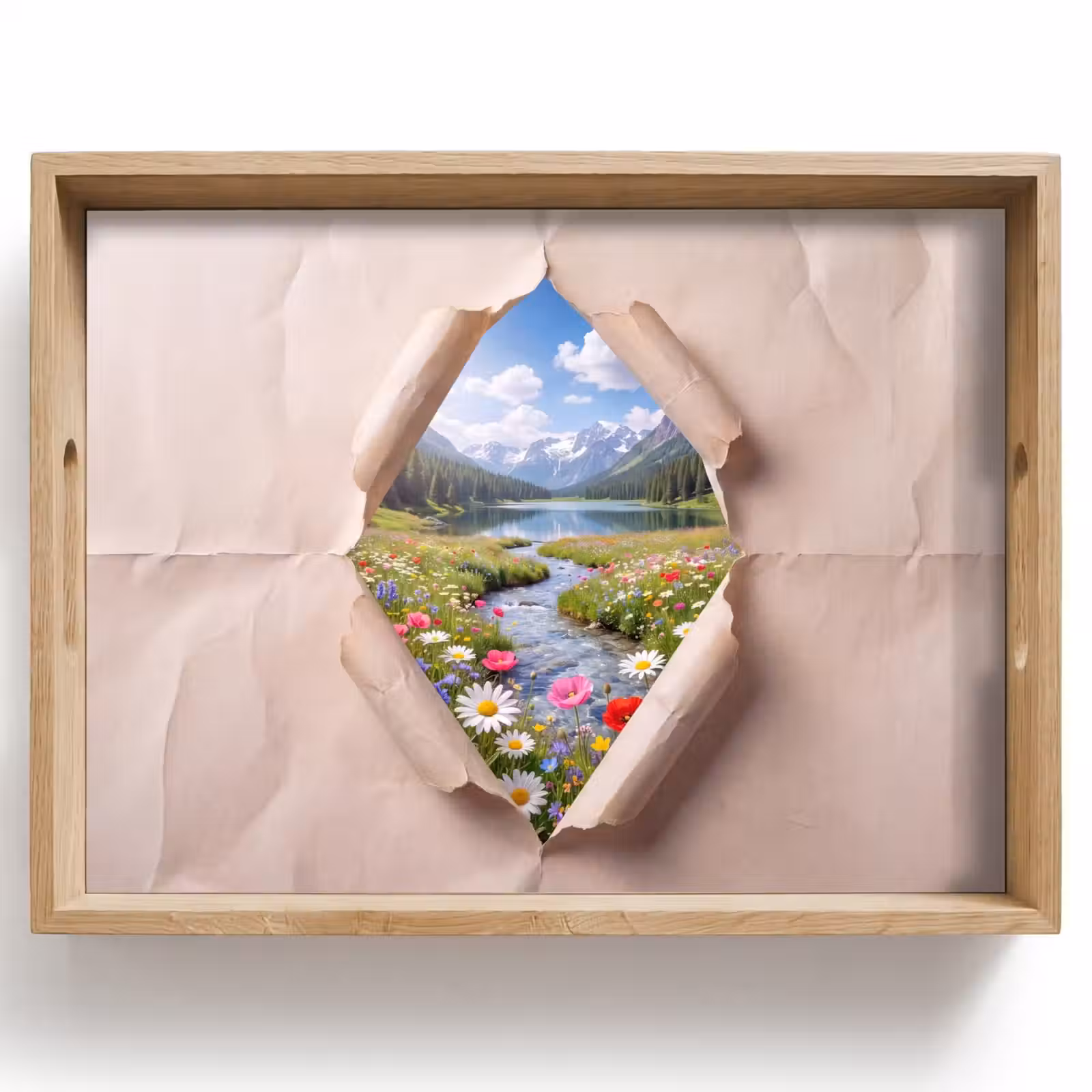 Tablett - Blumen – Fluss – Landschaft — 1