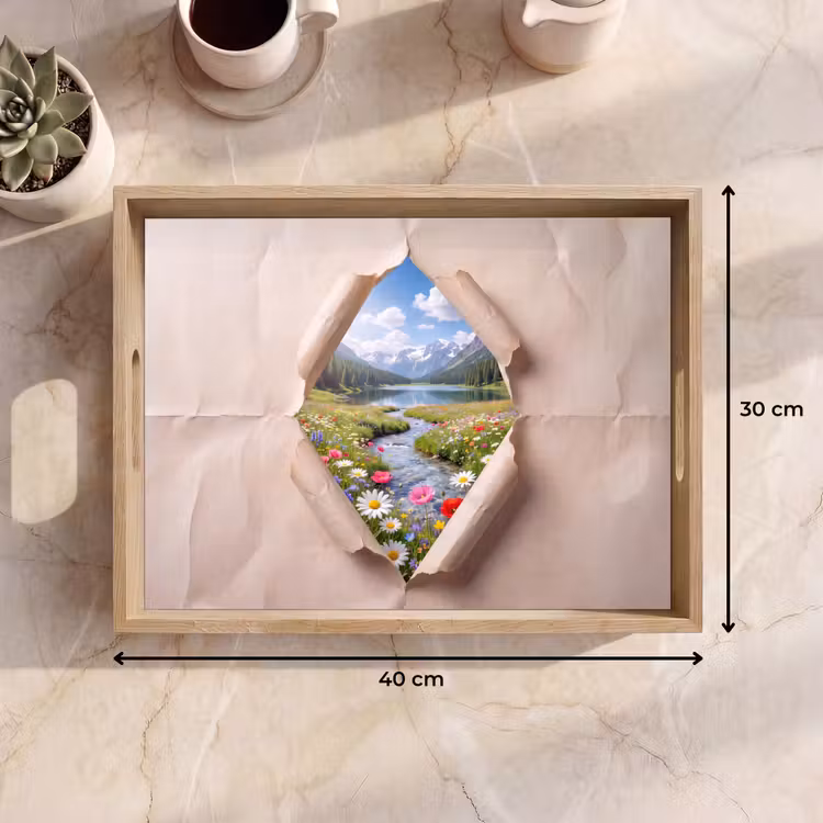 Tablett - Blumen – Fluss – Landschaft — 9