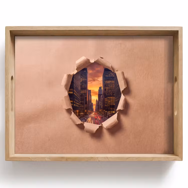 Tablett - Stadt – Sonnenuntergang – Papier — 1