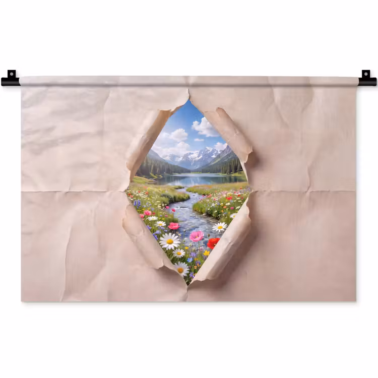 Wandteppich - Blumen – Fluss – Landschaft — 1