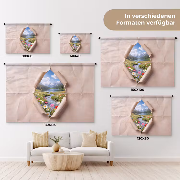 Wandteppich - Blumen – Fluss – Landschaft — 8