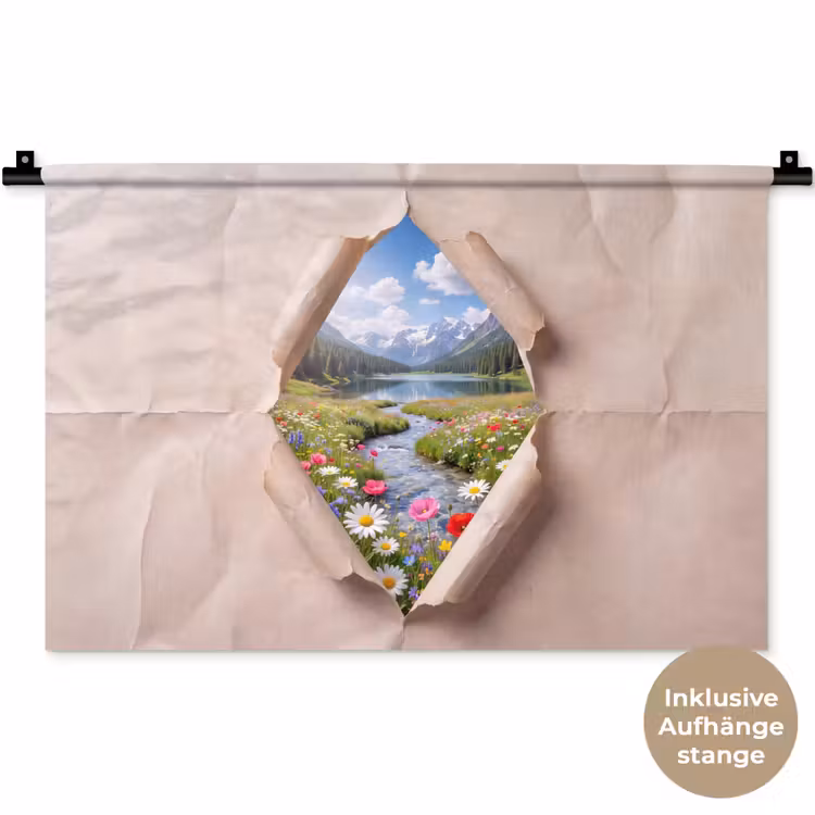 Wandteppich - Blumen – Fluss – Landschaft — 9