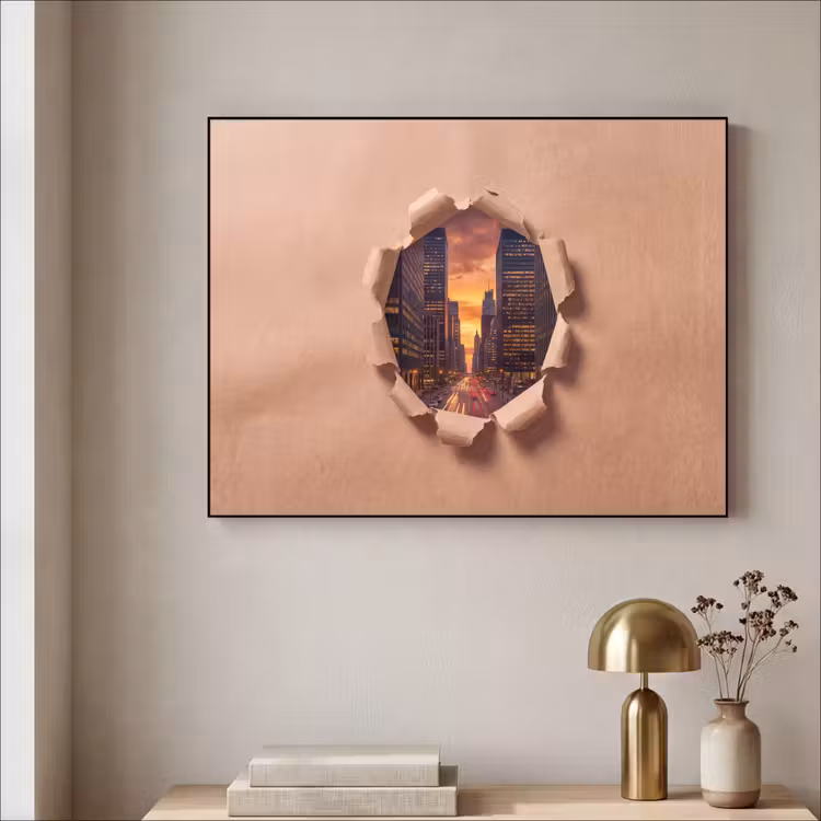 Art Frame - Stadt – Sonnenuntergang – Papier — 4