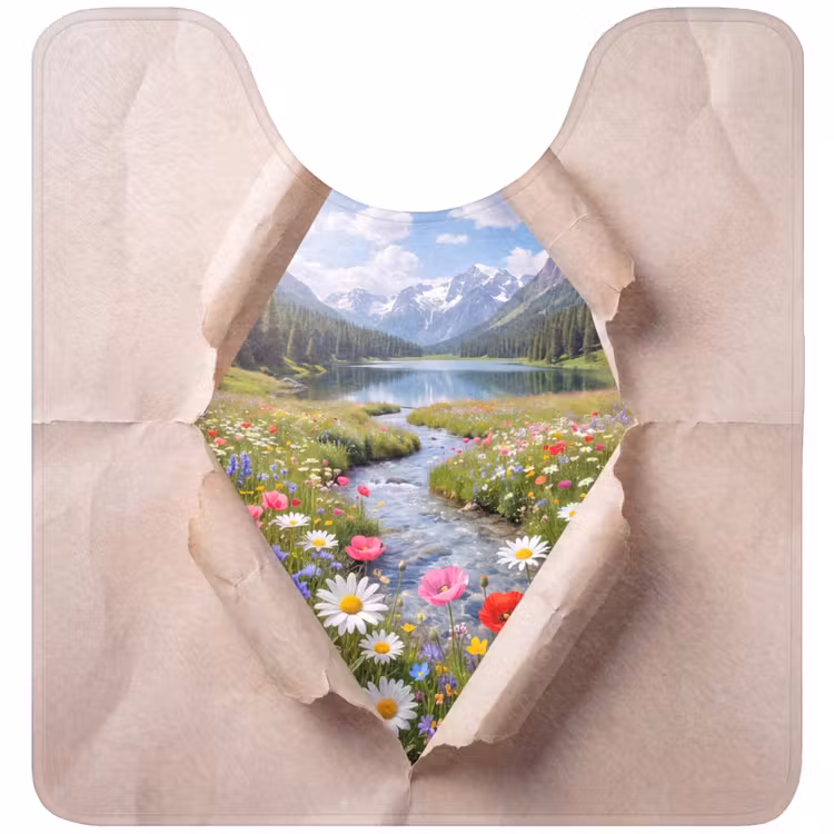 WC Vorleger - Blumen – Fluss – Landschaft — 1