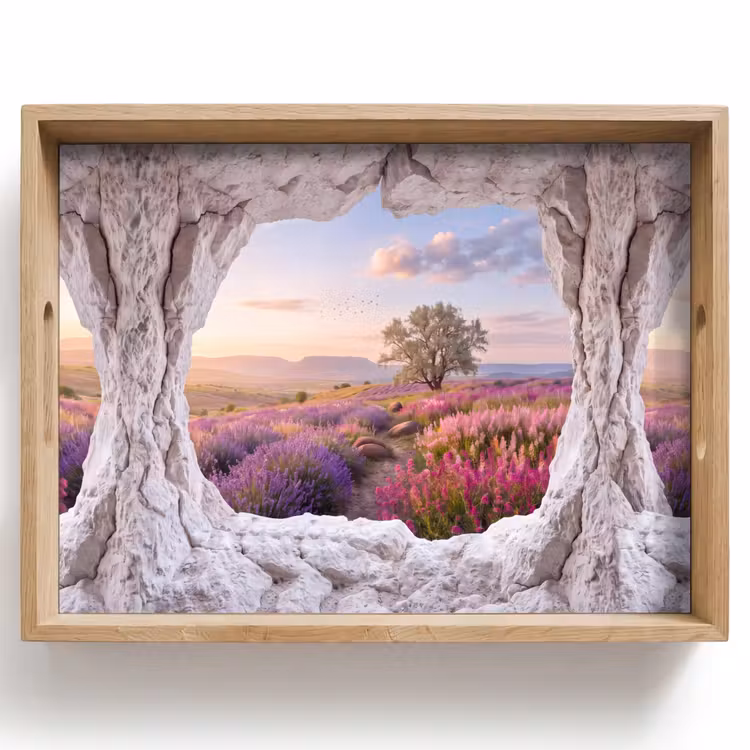 Tablett - Blumen – Weg – Natur — 1