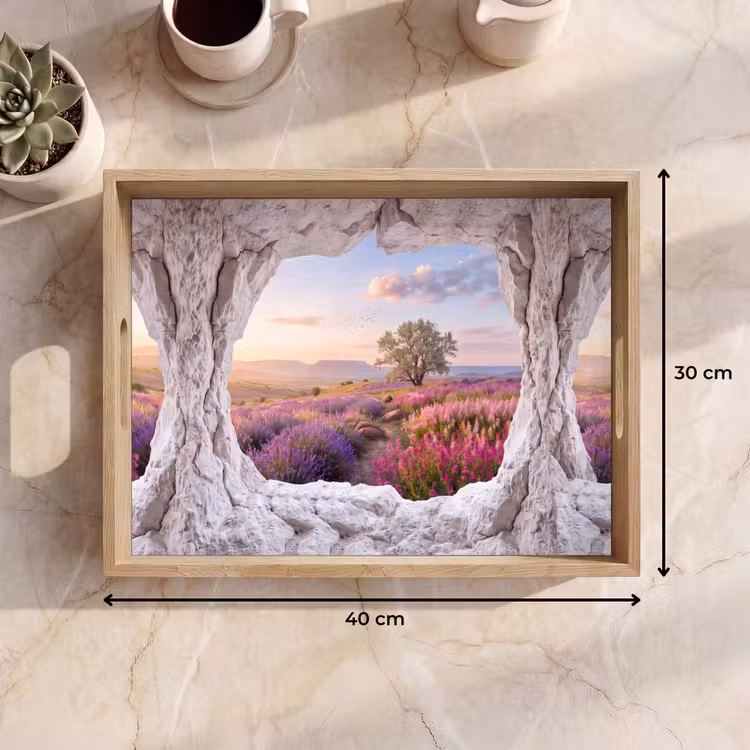 Tablett - Blumen – Weg – Natur — 9