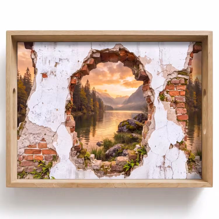 Tablett - Mauer – Landschaft – Natur — 1