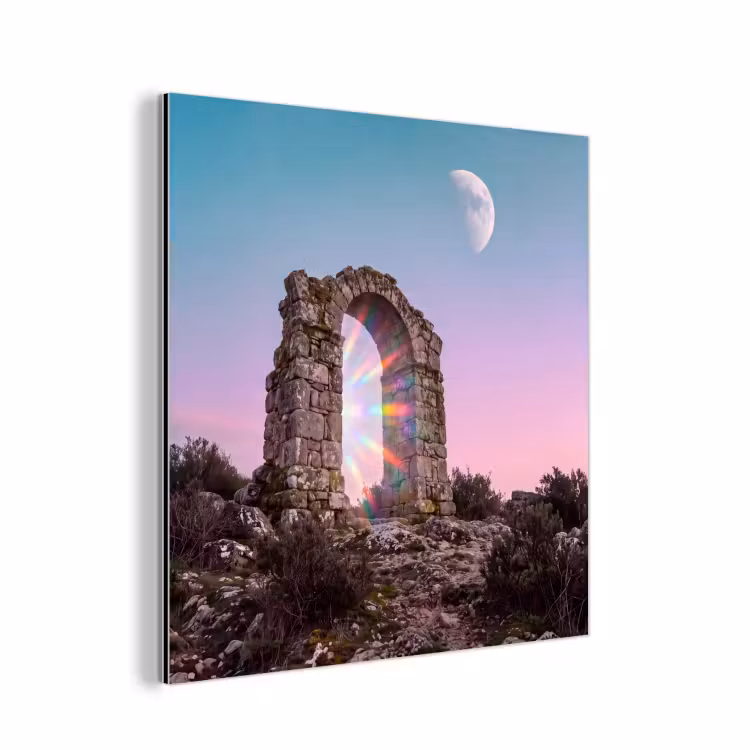 Alu-Dibond-Bild - Bogen – Regenbogen – Mond — 1
