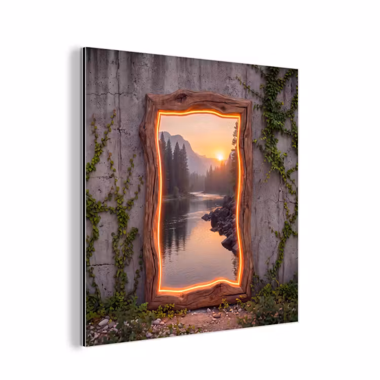Alu-Dibond-Bild - Landschaft – Rahmen – Licht — 1