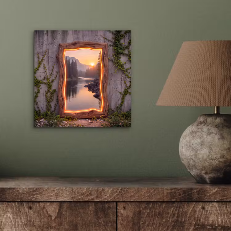 Alu-Dibond-Bild - Landschaft – Rahmen – Licht — 3